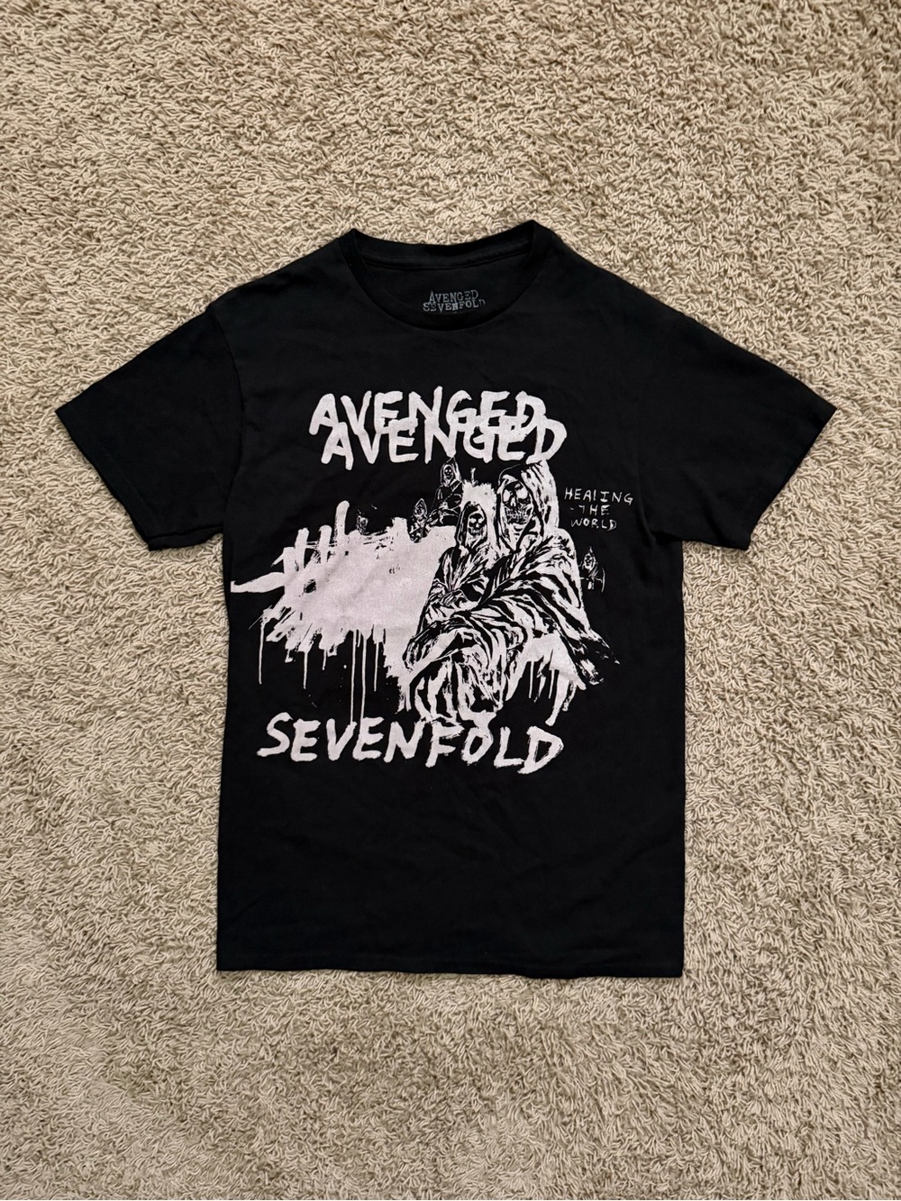Avenged Sevenfold T-Shirt Sz Small Black Tour Merch Double Sided RARE